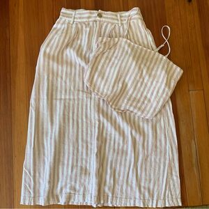 A New Day White and Pink Striped Set